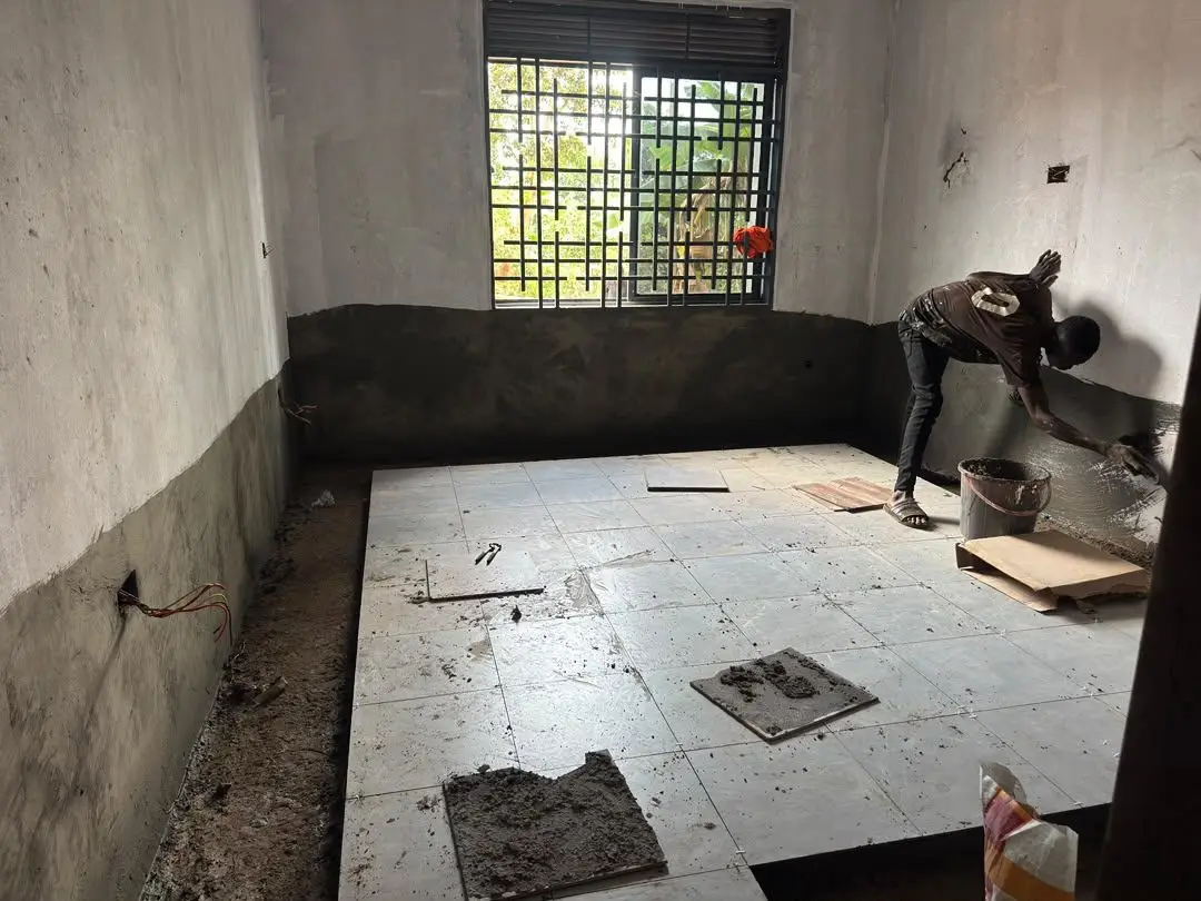 Floor tiling, Modern family bungalow, Nakabango, Jinja