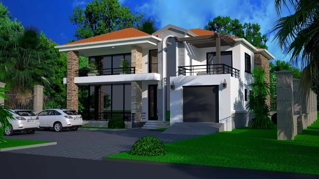 Two-storey residence, Buziga-Munyonyo, Kampala: 3d design