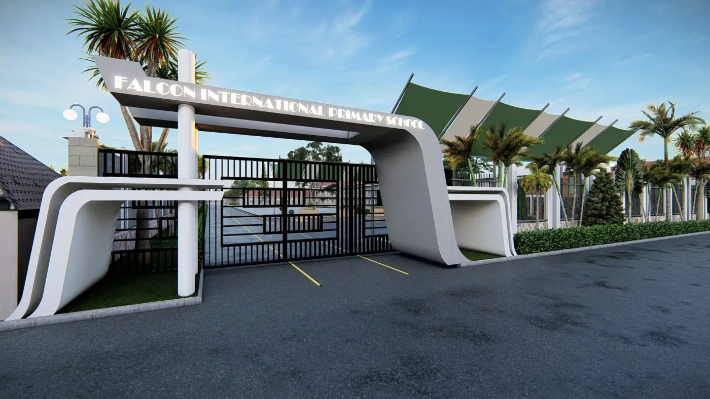 Main gate, Falcon International School master plan, Mayuge District