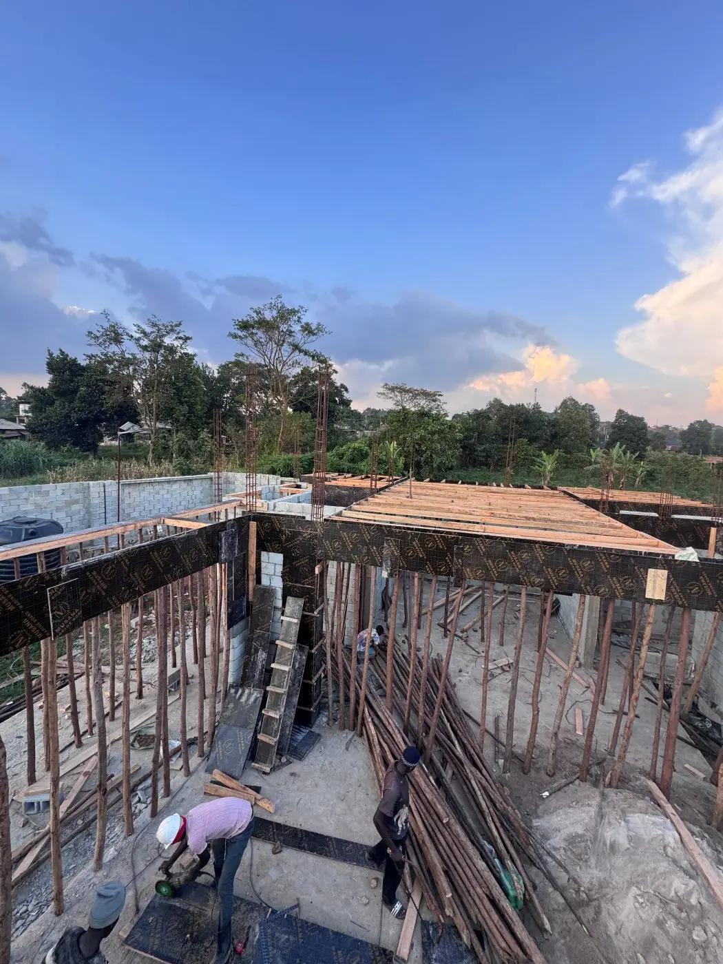 Slab formwork, G+1 residence and servants' house, Kyesereka, Mukono